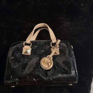 Michael Kors Black and Cream Satchel